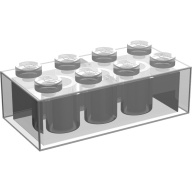Lego kostka (kostička) 2x4, průhledná čirá (4130388)